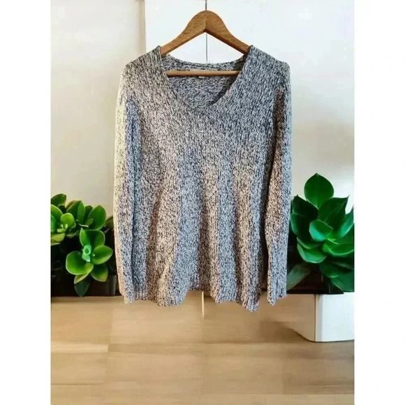 Loft Small Lounge Blue And Gray Soft Knit Sweater - Picture 1 of 3